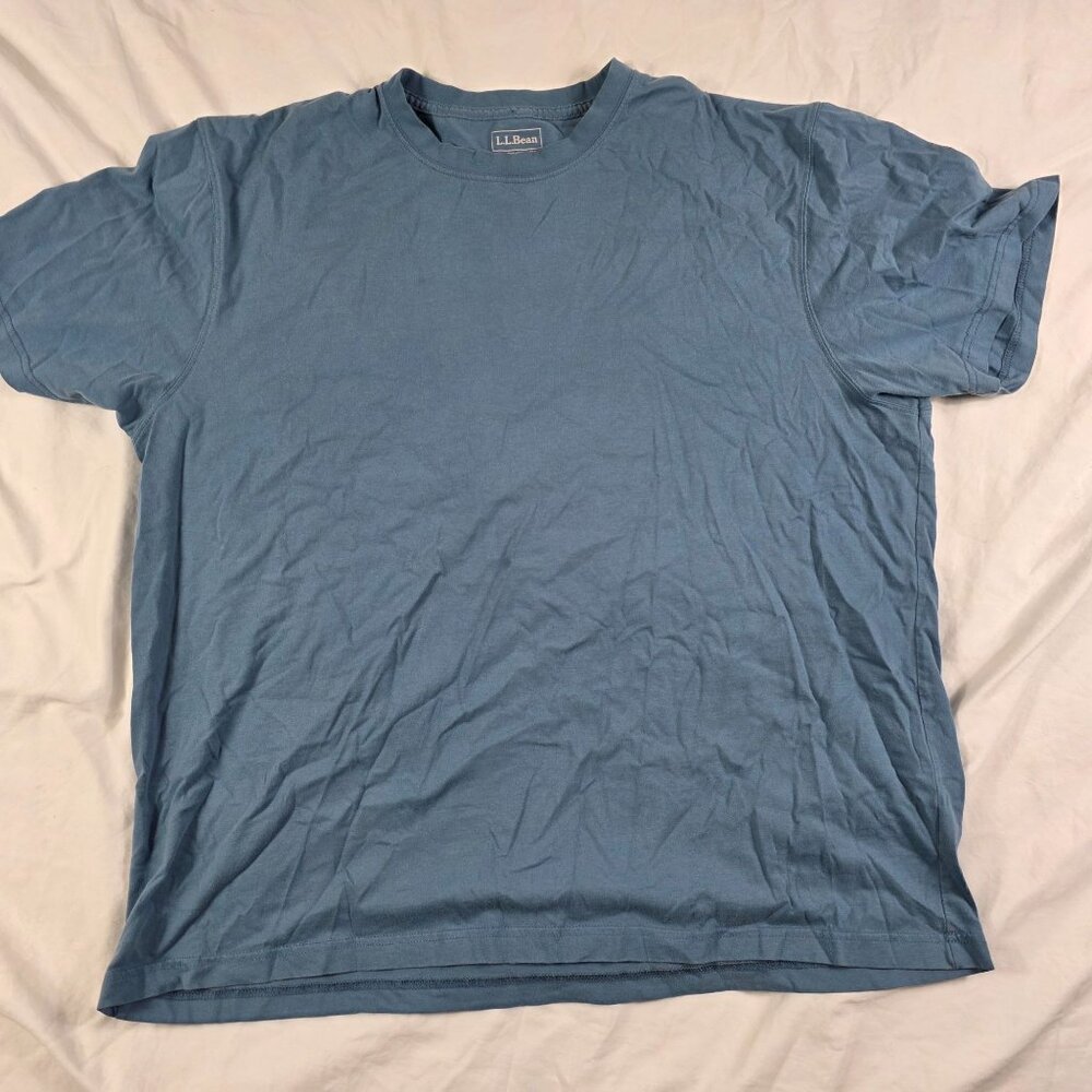 L.L.Bean Mens XL Blue Traditional Fit Shirt Casual Crewneck Outdoors Comfort